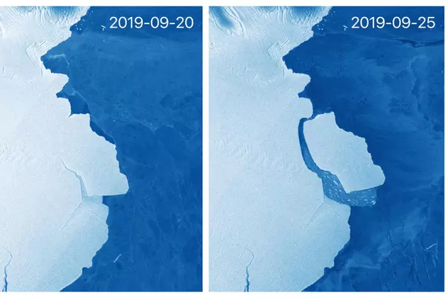 Un aisberg mai mare de cinci ori decât Malta s-a desprins din Antarctica