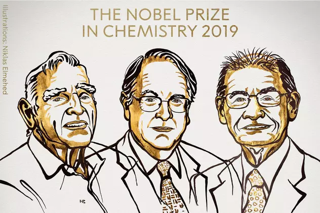 Premiul Nobel pentru Chimie 2019 acordat pentru dezvoltarea bateriilor litiu-ion. Cine sunt cei trei laureați