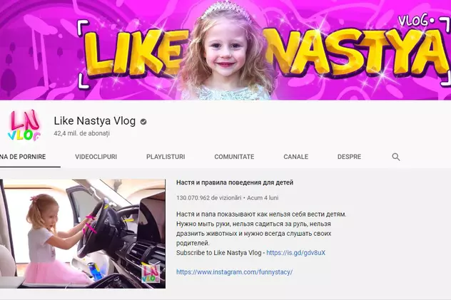 O fetiță născută cu paralizie cerebrală câștigă milioane de dolari pe YouTube. Ce români se află în topul youtuberilor