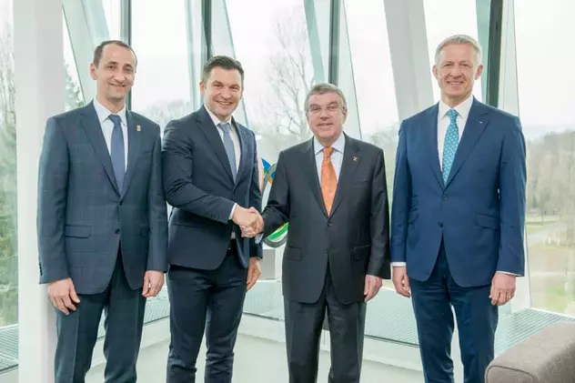 Ministrul Ionuț Stroe și Mihai Covaliu, față în față cu președintele Comitetului Internațional Olimpic