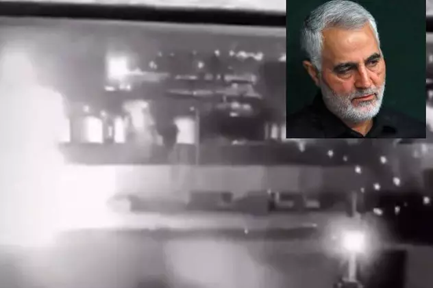 Momentul în care generalul Qassem Soleimani a fost ucis (foto EPA și captură Video)