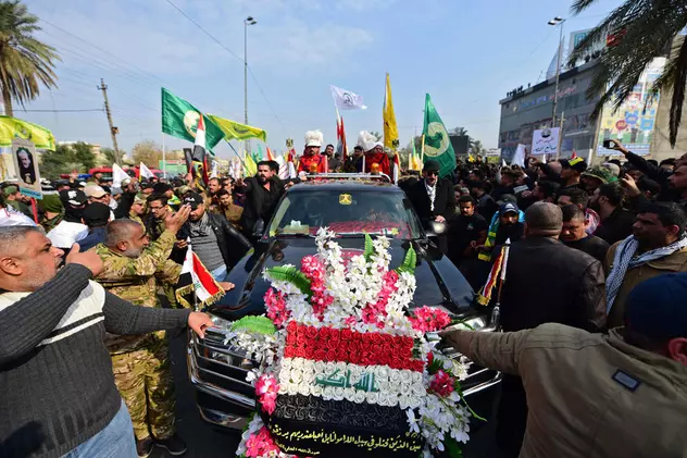 Sicriul generalului Qassem Soleimani a fost adus la Bagdad (foto EPA)