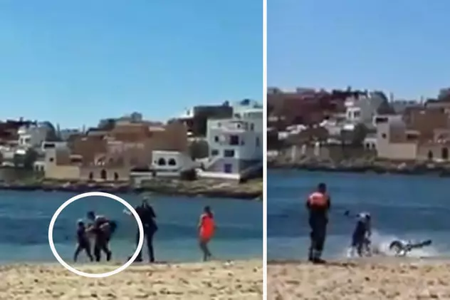 VIDEO | Bătaie pe plaja din Ibiza, un polițist a fost la un pas să fie înecat. Trei persoane, reținute