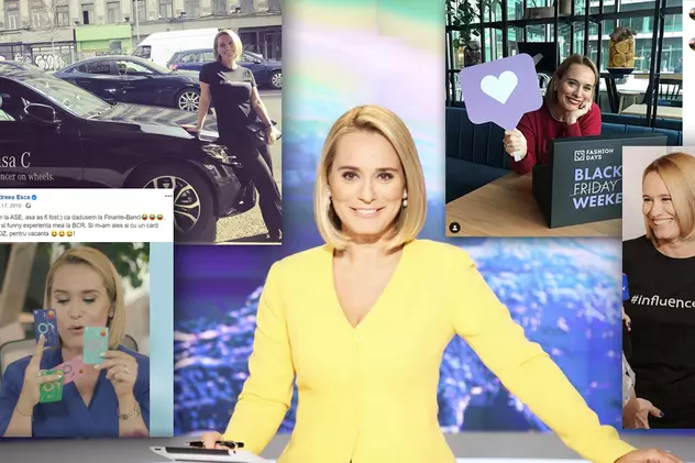 Andreea Esca, jurnalist și influencer: Peste 170 de postări publicitare pe Facebook și Instagram în 4 ani. Doar 10% sunt semnalate publicului ca reclamă
