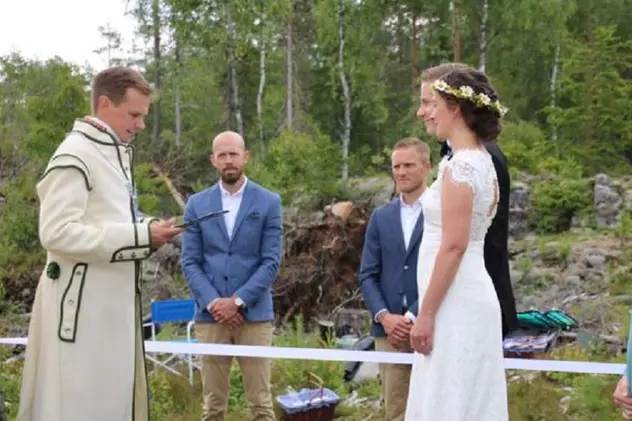 Nuntă organizată în două țări diferite, din cauza COVID-19. Mireasa a stat în Norvegia, iar mirele în Suedia