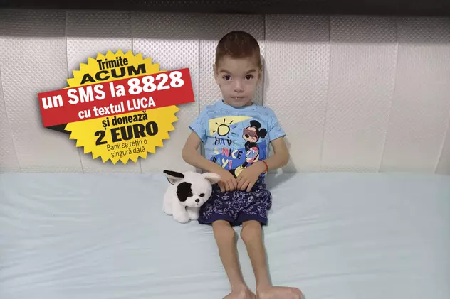Micuțului Luca i se pot rupe oasele în timpul crizelor spastice. Copilașul de patru ani, ce suferă de tetrapareză și de displazie la șold, are nevoie de 35.000 de euro pentru a fi operat în Germania