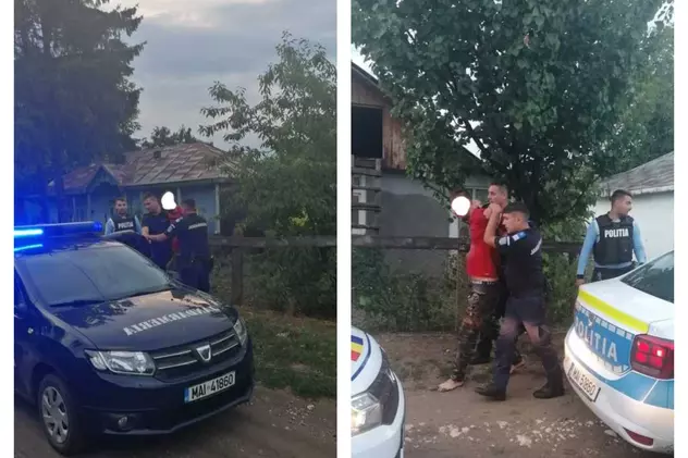 Scandal cu focuri de armă în Botoșani. Un bărbat a fost arestat după ce a vrut să-și bată soția și i-a amenințat pe polițiști cu o cazma