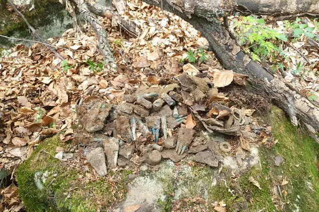 Oseminte și muniție de război descoperite în Vrancea din, se pare, Primul Război Mondial