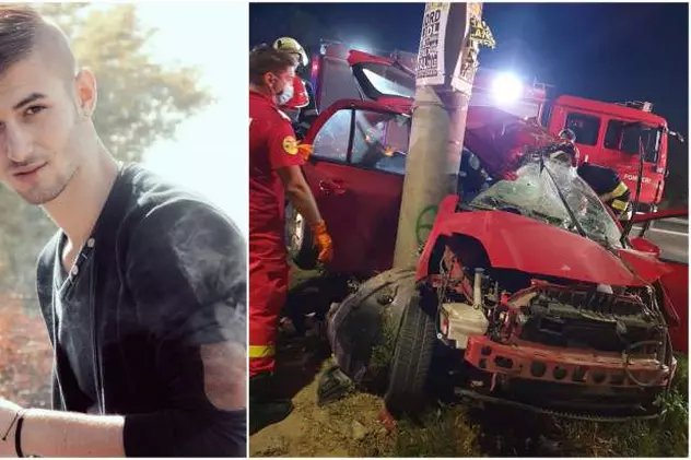 Cristian avea 22 de ani și a murit pe loc, aseară, la mare. Iubita tocmai își luase permisul și a intrat cu mașina într-un stâlp - VIDEO