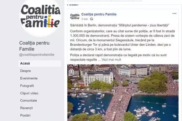 Fake news promovat de Coaliția pentru Familie. Protestul de la Berlin, ilustrat cu o poză de la o petrecere tehno din Zurich