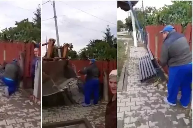 VIDEO | Primarul din Comana le-a scos băncile și stâlpii de iluminat de la porți unor localnici care nu l-au votat: ”Să vadă că am făcut ceva!”