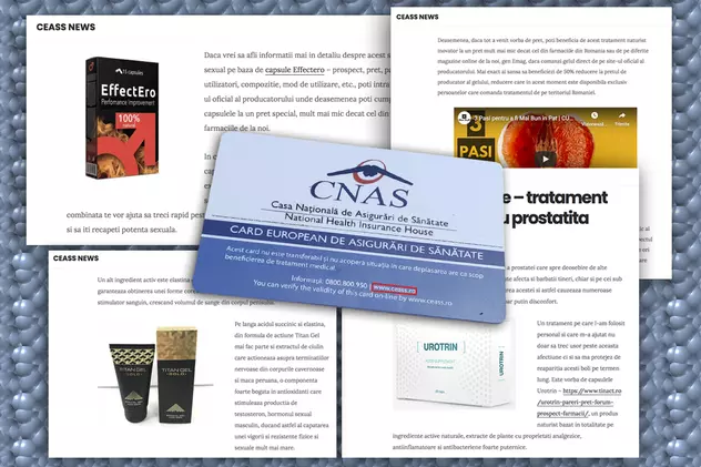 Site-ul cu informații despre cardul european de sănătate, plin cu reclame la tratamente pentru potență. CNAS: “Se face o anchetă internă”