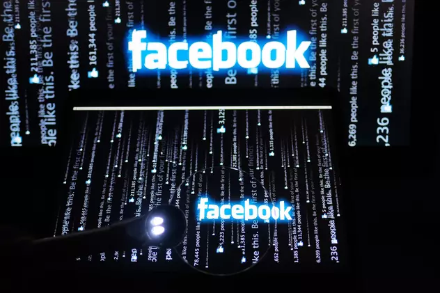 Duelul giganților: Facebook acuză Netflix de senzaționalism, după ce documentarul ”Dilema Socială” a prezentat efectele negative ale rețelelor sociale. Logo-ul Facebook pe un fundal in stilul Matrix