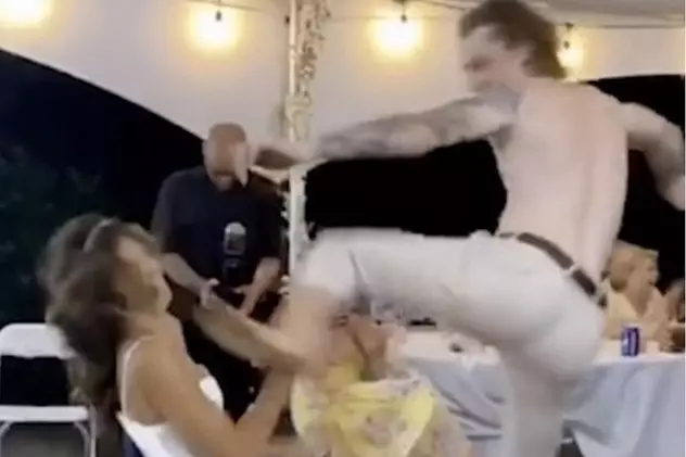 VIDEO | Adam Gaudette și-a stricat propria nuntă. Jucătorul de hochei și-a lovit mireasa cu piciorul peste fața, în timpul unui dans lasciv