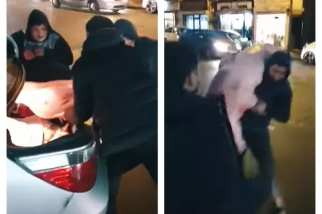 VIDEO  | Imagini virale. Trei români au ieșit la plimbare cu porcul pe străzile Londrei