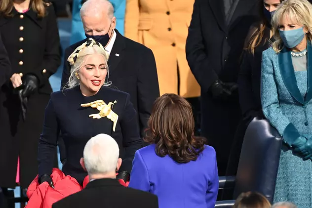 Lady Gaga la inaugurarea lui Joe Biden. Foto: Profimedia