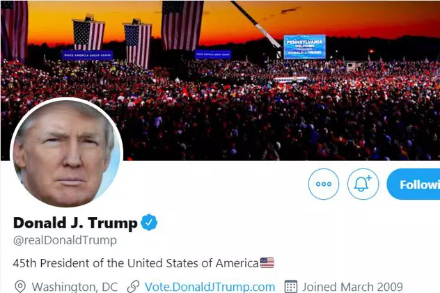 Twitter a blocat temporar contul lui Trump și avertizează că îl va șterge definitiv. Sancțiuni de la Facebook și YouTube