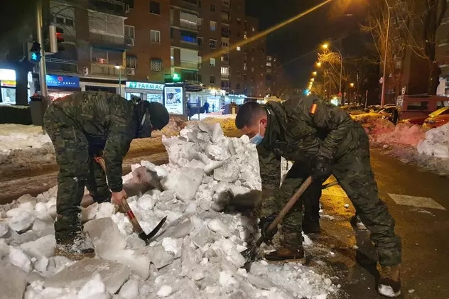 Cea mai puternică furtună de zăpadă din Spania a provocat daune de 1,4 miliarde de euro în Madrid