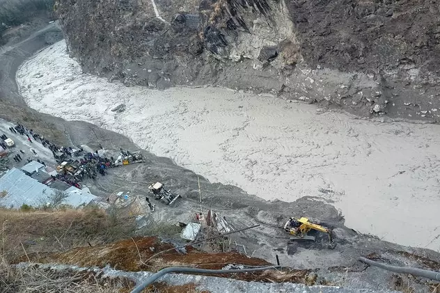 VIDEO | Catastrofă în India. 10 morți și 170 de dispăruți, după ce un ghețar din Himalaya s-a prăbușit peste un baraj