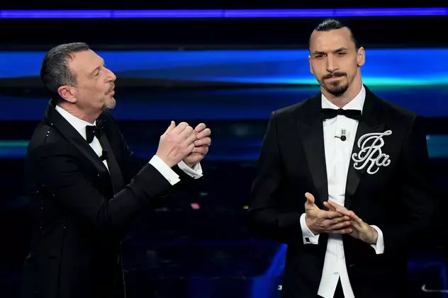 Zlatan Ibrahimovic s-a dat în spectacol la festivalul de la Sanremo: „Violoniștii să plece, dar să rămână fetele”