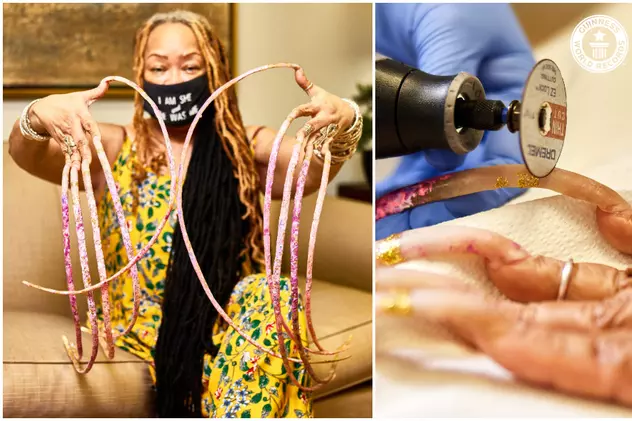 Femeia cu cele mai lungi unghii din lume le-a tăiat după aproape 30 de ani. Pentru operațiune a fost folosit un polizor
