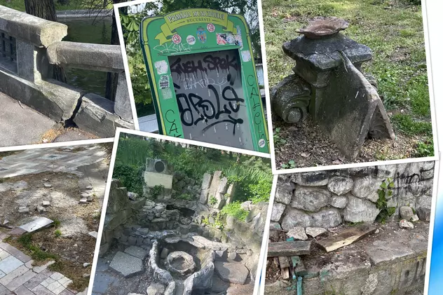 Cișmigiu, parcul-ruină de sub geamul primarului general: gunoaie, obiecte de artă distruse și poduri aproape dărâmate