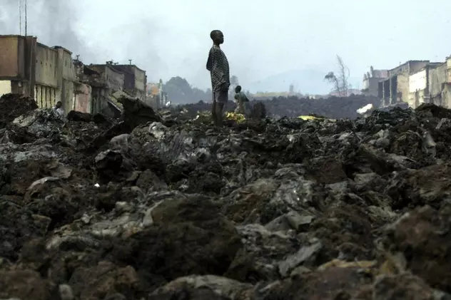 Orașul Goma a fost acoperit de lavă
