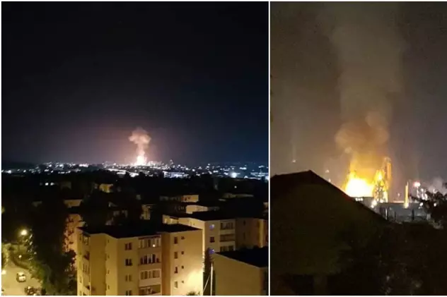 Explozie și incendiu la Combinatul Azomureș. Locuitorii din Târgu Mureș, speriați de bubuitură: „Mi s-a făcut pielea de găină”
