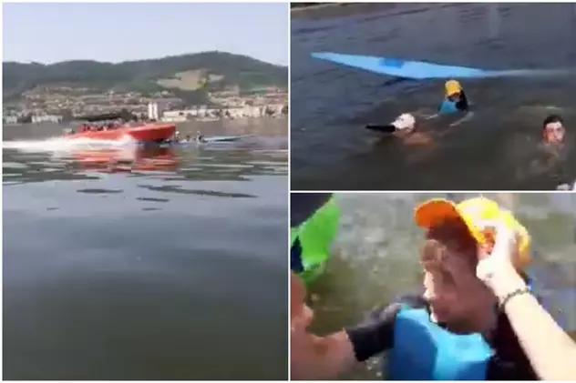 O șalupă a lovit în plin un caiac cu 4 sportivi care se antrenau pe Dunăre. Ce a declarat autorul accidentului la Poliție
