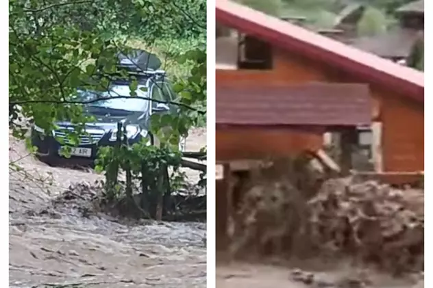 Inundații puternice în Alba, oamenii s-au refugiat în podul casei. Un șofer din Cluj a fost prins de viitură