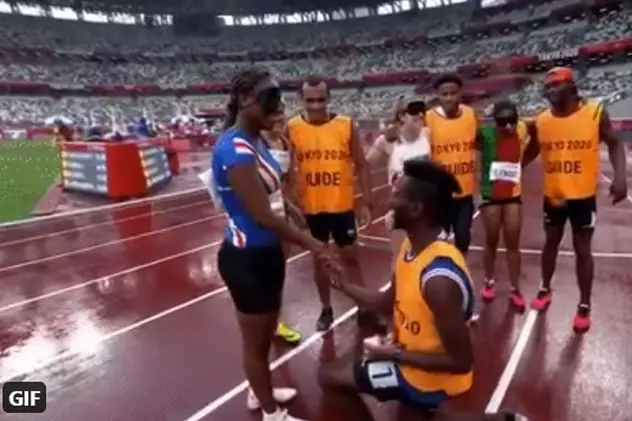 Moment emoționant la Jocurile Paralimpice. O atletă nevăzătoare, cerută în căsătorie de ghidul ei după terminarea cursei