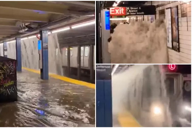 Imagini dramatice la metroul din New York, după trecerea uraganului Ida