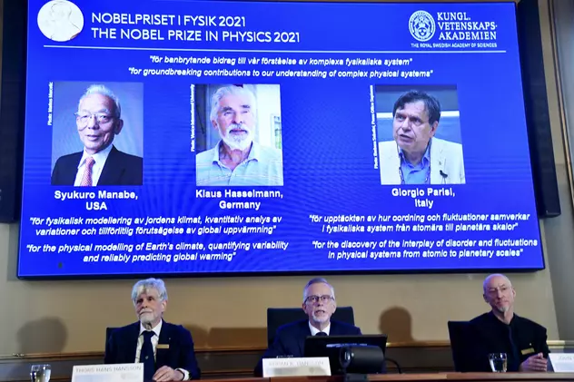 Premiul Nobel pentru fizică 2021, împărțit de trei cercetători, pentru contribuţii inovatoare în înţelegerea climei şi a sistemelor fizice complexe