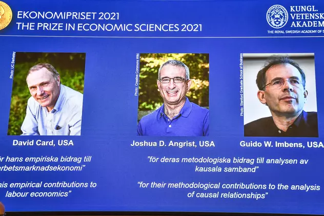 Premiul Nobel pentru economie, câștigat de David Card, Joshua Angrist și Guido Imbens