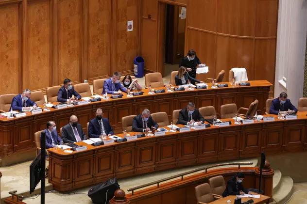 Guvernul Cîțu, la dezbaterea moțiunii din Parlament. Foto: Inquam Photos / Octav Ganea