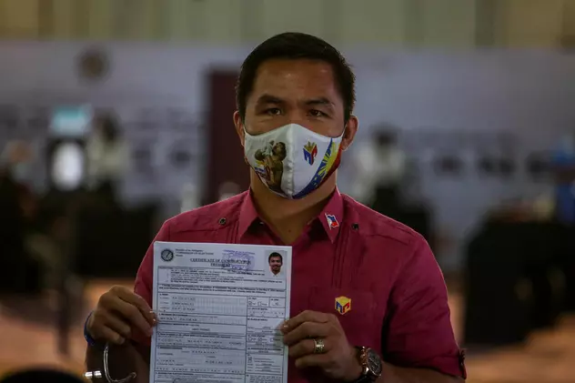 Pugilistul Manny Pacquiao și-a depus oficial candidatura la funcția de preşedinte al Filipinelor