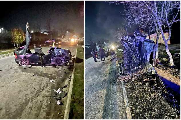 Opt victime în două mașini complet distruse la Câmpurelu, în Giurgiu, după un impact frontal