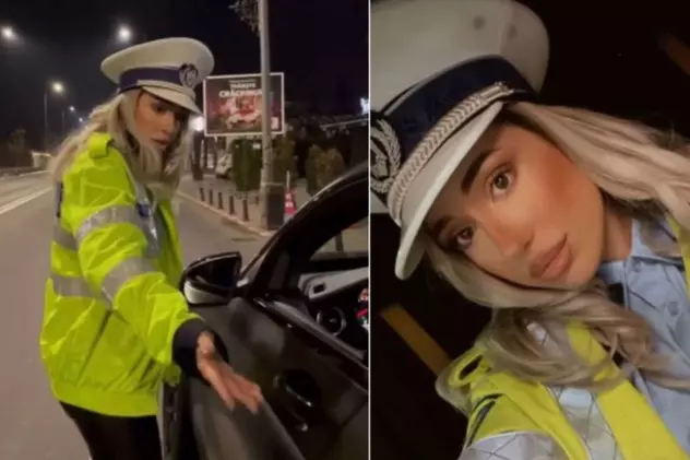 O tânără din București, cercetată penal după ce s-a îmbrăcat în polițistă pentru a filma un clip pe Instragram