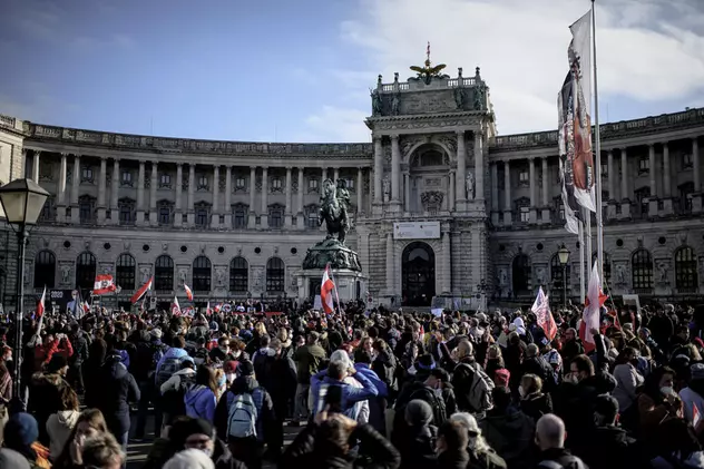 Proteste de amploare la Viena, împotriva carantinei și vaccinării obligatorii