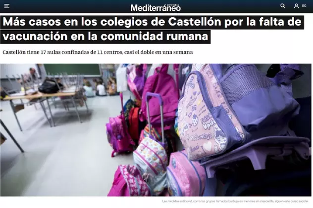 Presa spaniolă: Mai multe cazuri de COVID în școlile din Castellon, din cauza comunității de români nevaccinați