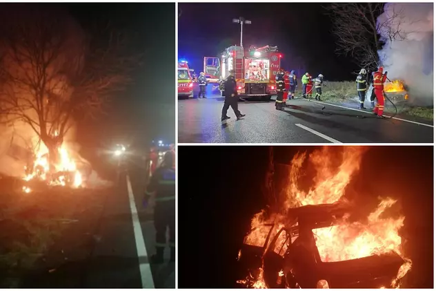 Șoferiță de 30 de ani arsă de vie în mașina care s-a aprins ca o torță, la Andrășești, în Ialomița
