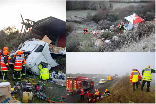 Șofer român de TIR scos după 4 ore din cabina căzută într-o râpă și strivită, în Franța