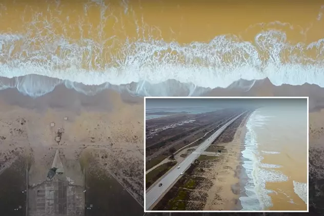 VIDEO | Marea Neagră are apa galbenă pe coasta de nord, un fenomen destul de rar. Care e explicația