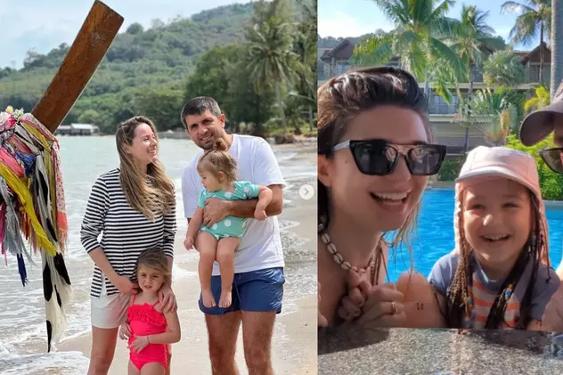 Imagine rară cu Laura Cosoi și Vladimir Drăghia alături de familiile lor. S-au întâlnit în vacanța din Thailanda