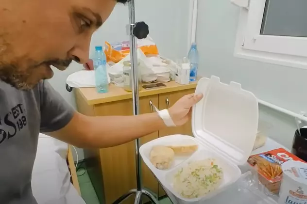 Mâncarea primită de Lucian Viziru în spitalul de urgență în care este internat. Soția i-a trimis și ea ceva gătit