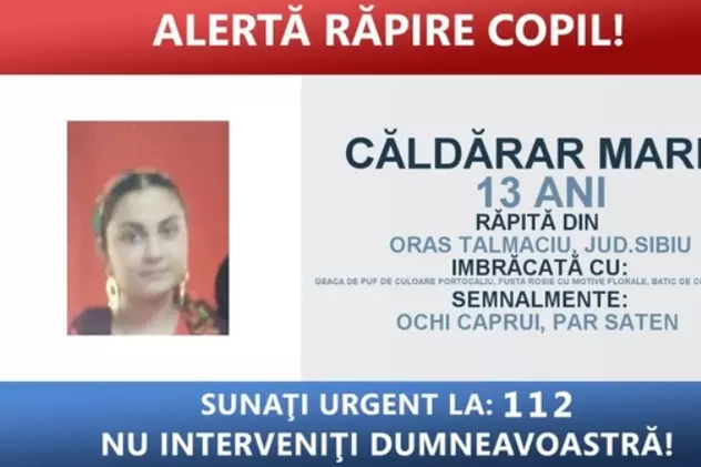 O fată de 13 ani din Tălmaciu a fost răpită. Minora, depistată a doua zi în Sibiu