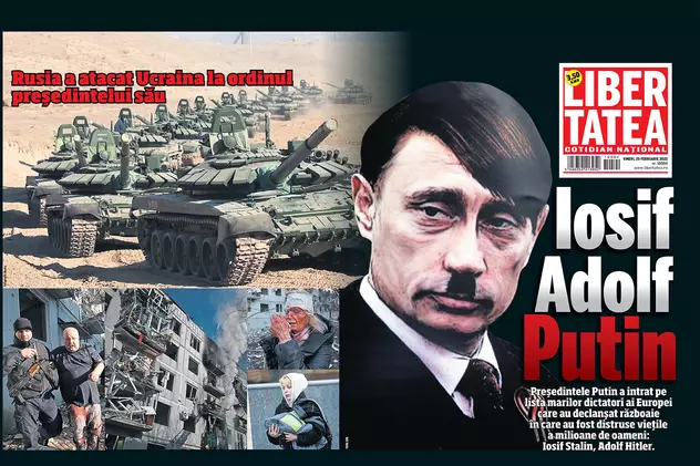 Pagina întâi a Libertății de azi: Iosif Adolf Putin! Omul care a aruncat pacea Europei și a lumii în aer