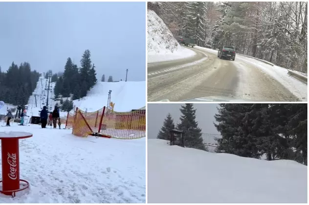 VIDEO | Zăpadă ca-n povești în cea mai veche stațiune din țară. Stratul de omăt e de peste jumătate de metru