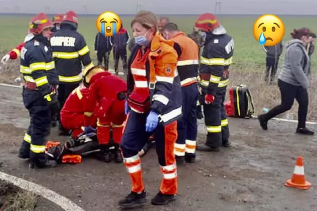 O asistentă medicală plânge lângă șoferul mort într-un accident din Teleorman: „Durerea neputinței”