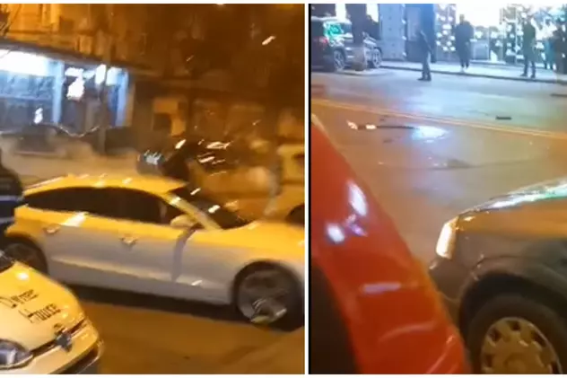 VIDEO | Momentul în care un șofer care face drifturi și lovește o mașină, filmat de un tânăr. Bărbatul a fugit după accident și este cercetat de poliție